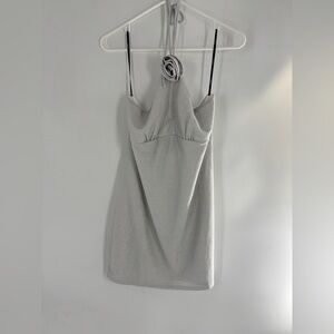 NWT Forever 21 Glitter Rosette Halter Mini Dress